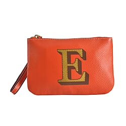  Genuine Leather Alphabet Wallet (Size 18x12x1 cm) - Navy & Navy