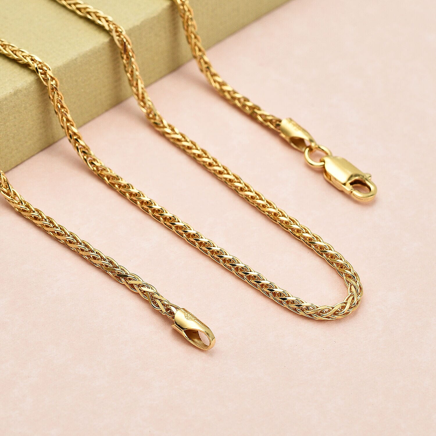 Vicenza Closeout - Spiga Necklace in Yellow Gold Plated Sterling Silver (Size - 20),