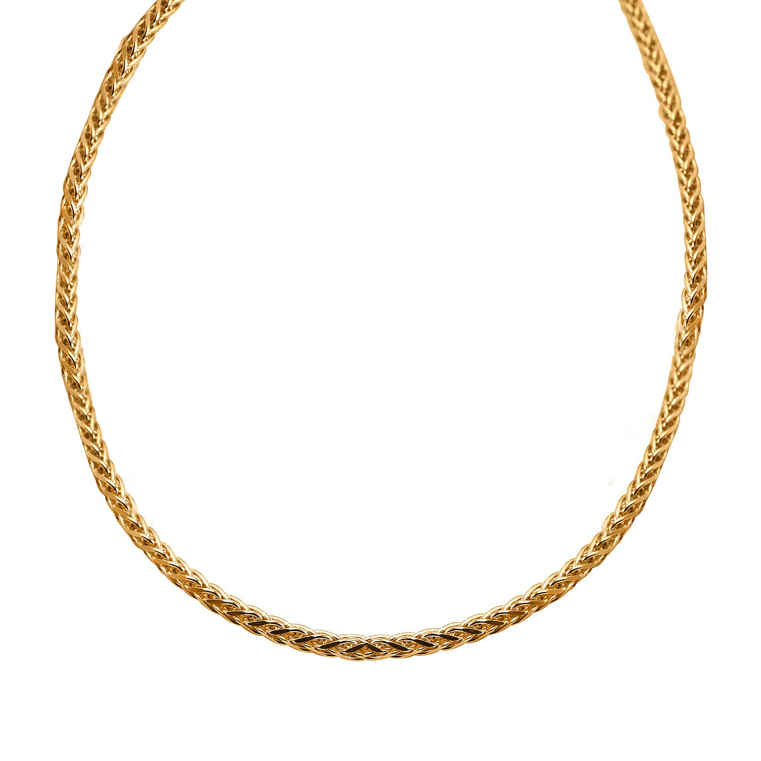 Vicenza Closeout - Spiga Necklace in Yellow Gold Plated Sterling Silver (Size - 20),