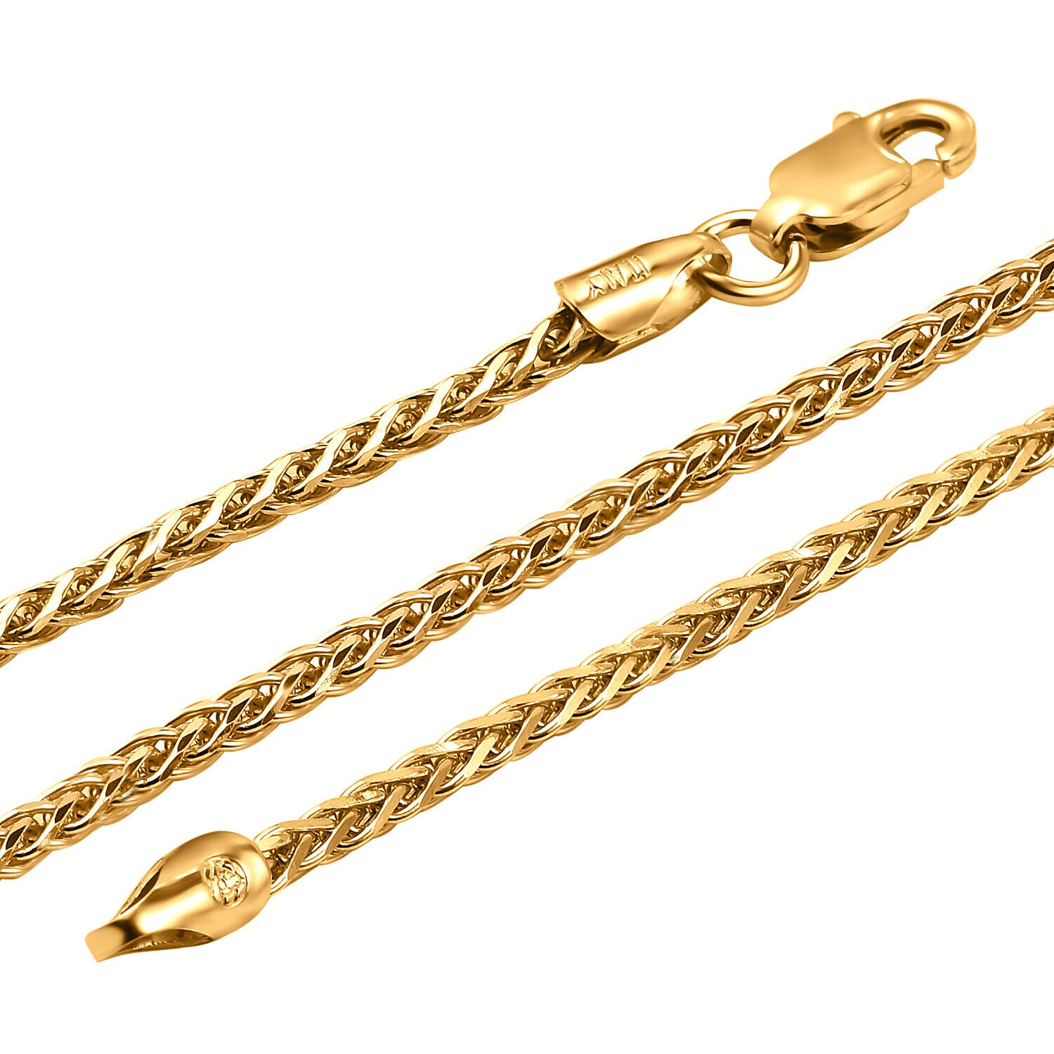 Vicenza Closeout - Spiga Necklace in Yellow Gold Plated Sterling Silver (Size - 20),