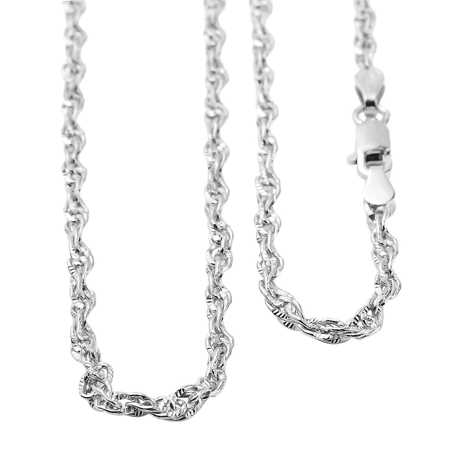 Italian Made Close Out - Sterling Silver Singapore Necklace (Size - 20), Silver Wt. 8.20 Gms