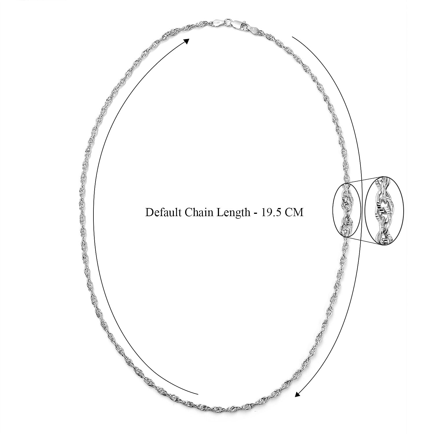 Italian Made Close Out - Sterling Silver Singapore Necklace (Size - 20), Silver Wt. 8.20 Gms