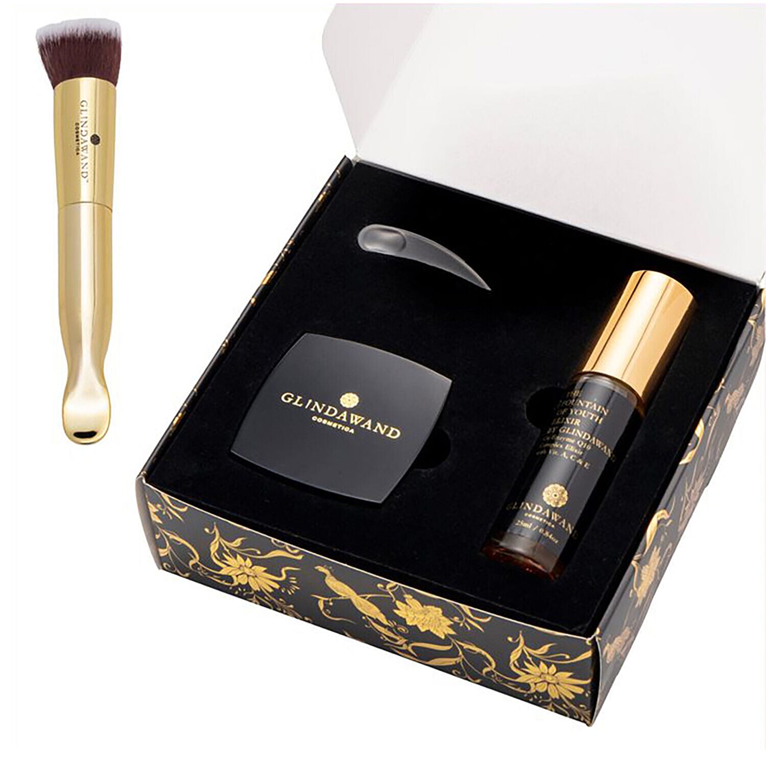 Glindawand - Duo Gift Box (Incl. Fountain of Youth Elixir - 25ml & Divinity Foundation) - Alabaster (with Free Fibre Brush with Spoon)