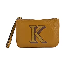  Genuine Leather Alphabet Wallet (Size 18x12x1 cm) - Navy & Navy