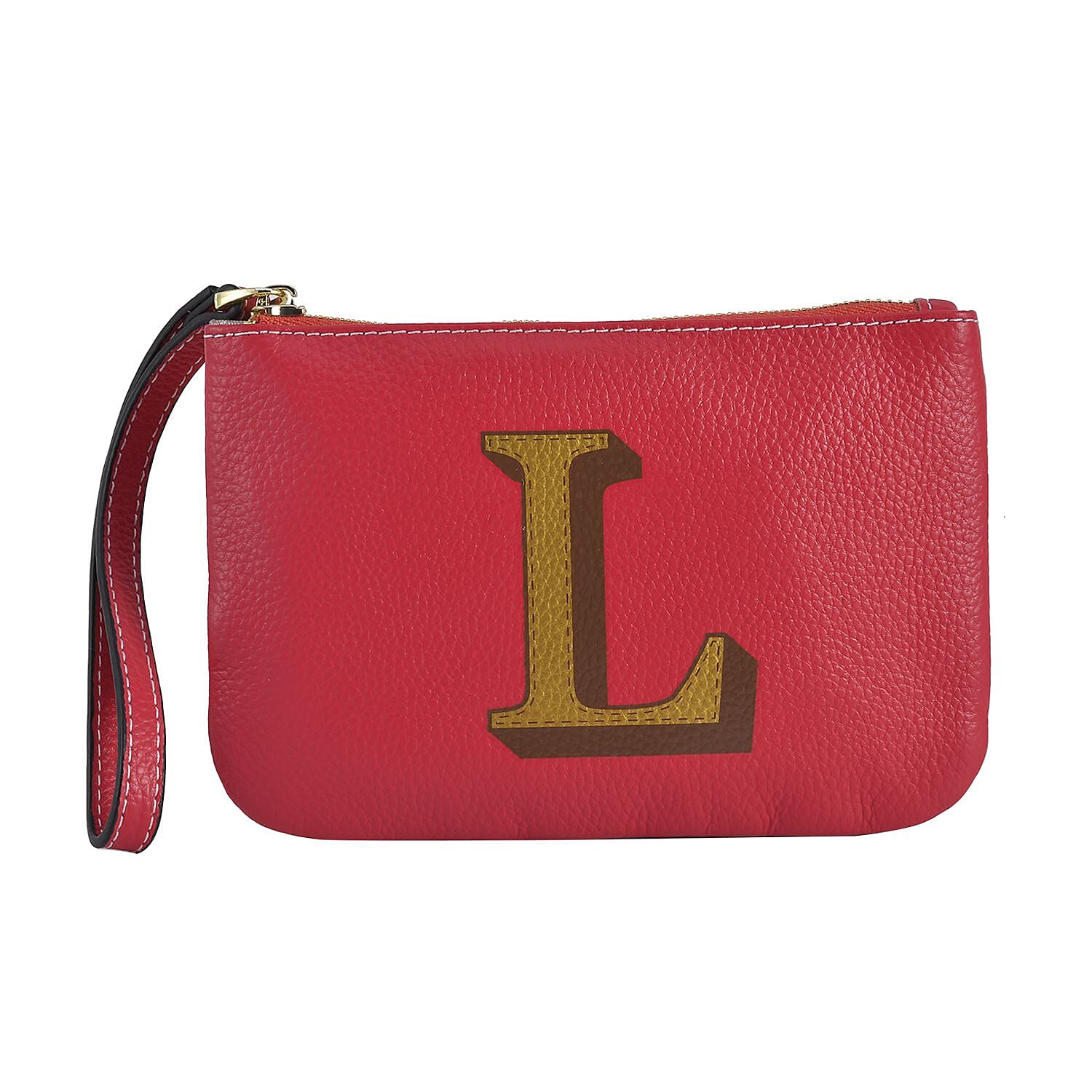 100% Genuine Leather Alphabet L Wallet with RFID Protection (Size 18x12 Cm) - Pink