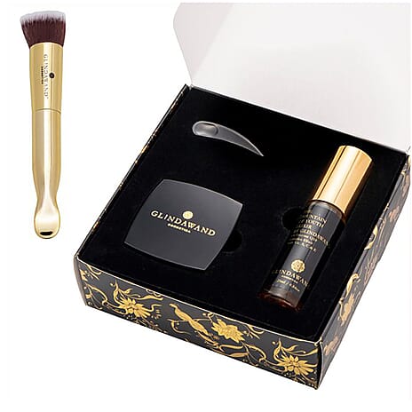 Glindawand- Duo Gift Box (Incl. Fountain of Youth Elixir - 25ml & Divinity Foundation) - Ebony (With Free Fibre Brush with Spoon)