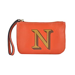  Genuine Leather Alphabet Wallet (Size 18x12x1 cm) - Navy & Navy