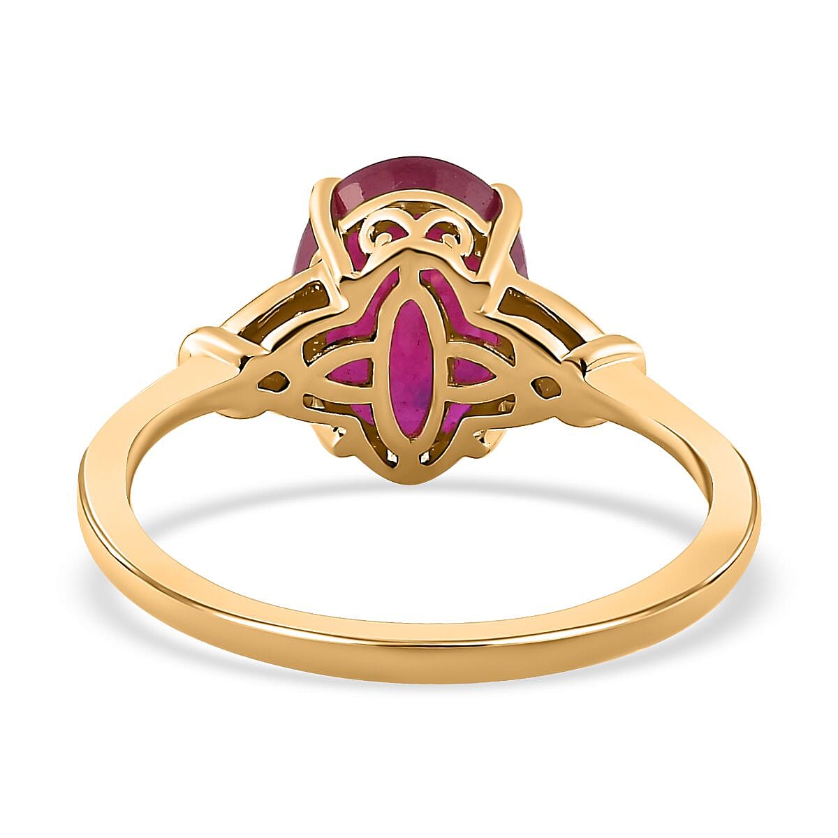 9K Yellow Gold AAA African Ruby and Diamond Ring 3.00 Ct.