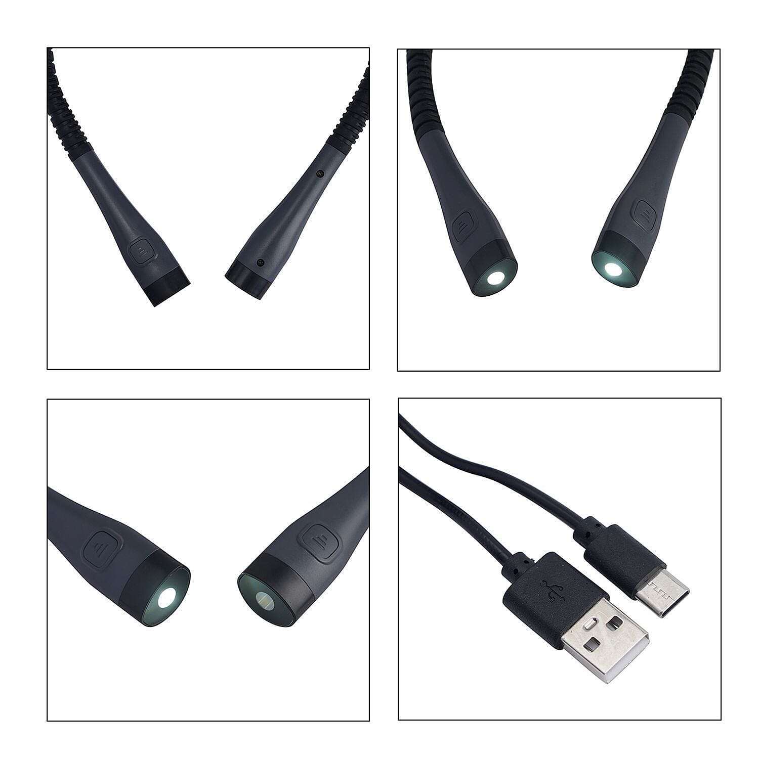 Rechargeable Led Neck Reading Light - Black