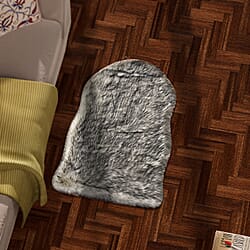 Faux Fur Tip Dyed Carpet - Light Ash & Black