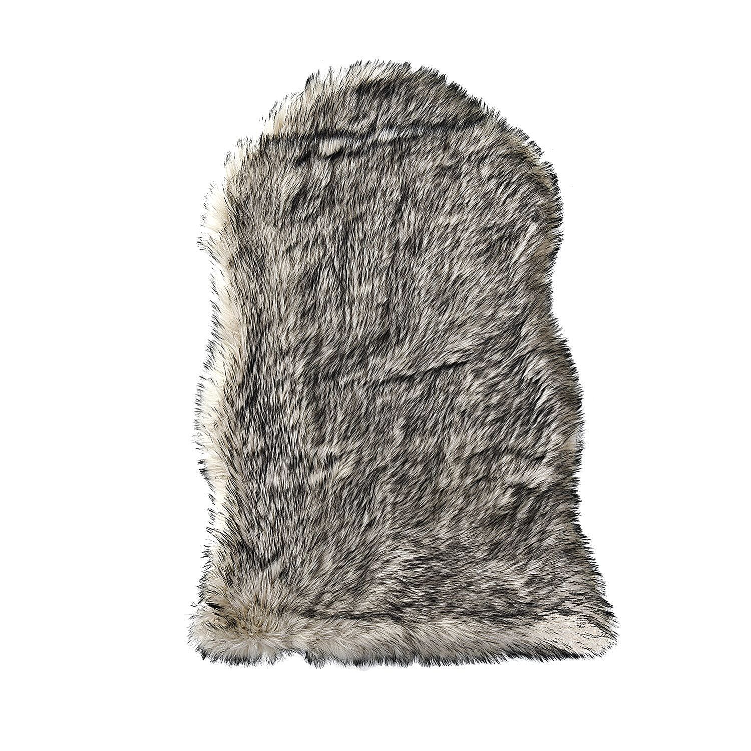 Faux Fur Tip Dyed Carpet - Light Ash & Black