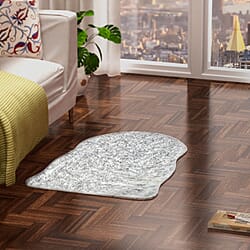 Faux Fur Tip Dyed Carpet - White & Black