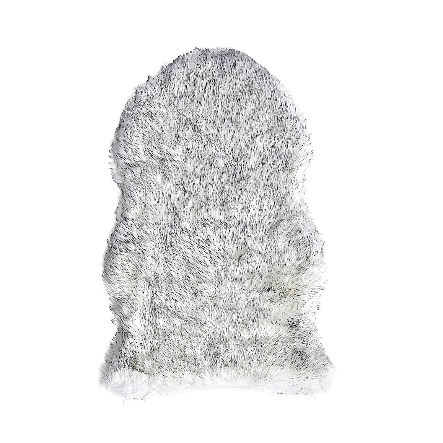 Faux Fur Tip Dyed Carpet (Size 60x100 Cm) - White & Black