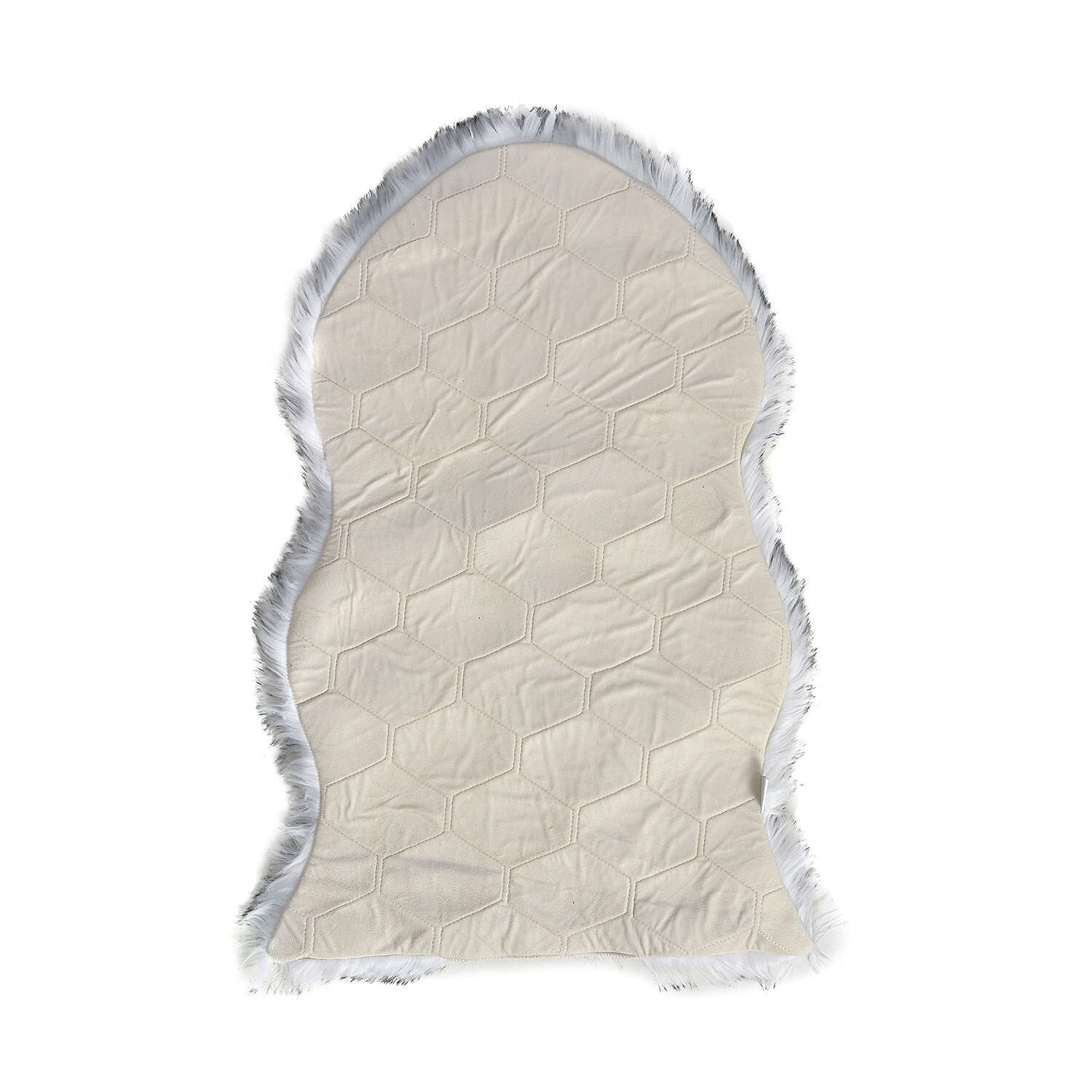 Faux Fur Tip Dyed Carpet (Size 60x100 Cm) - White & Black