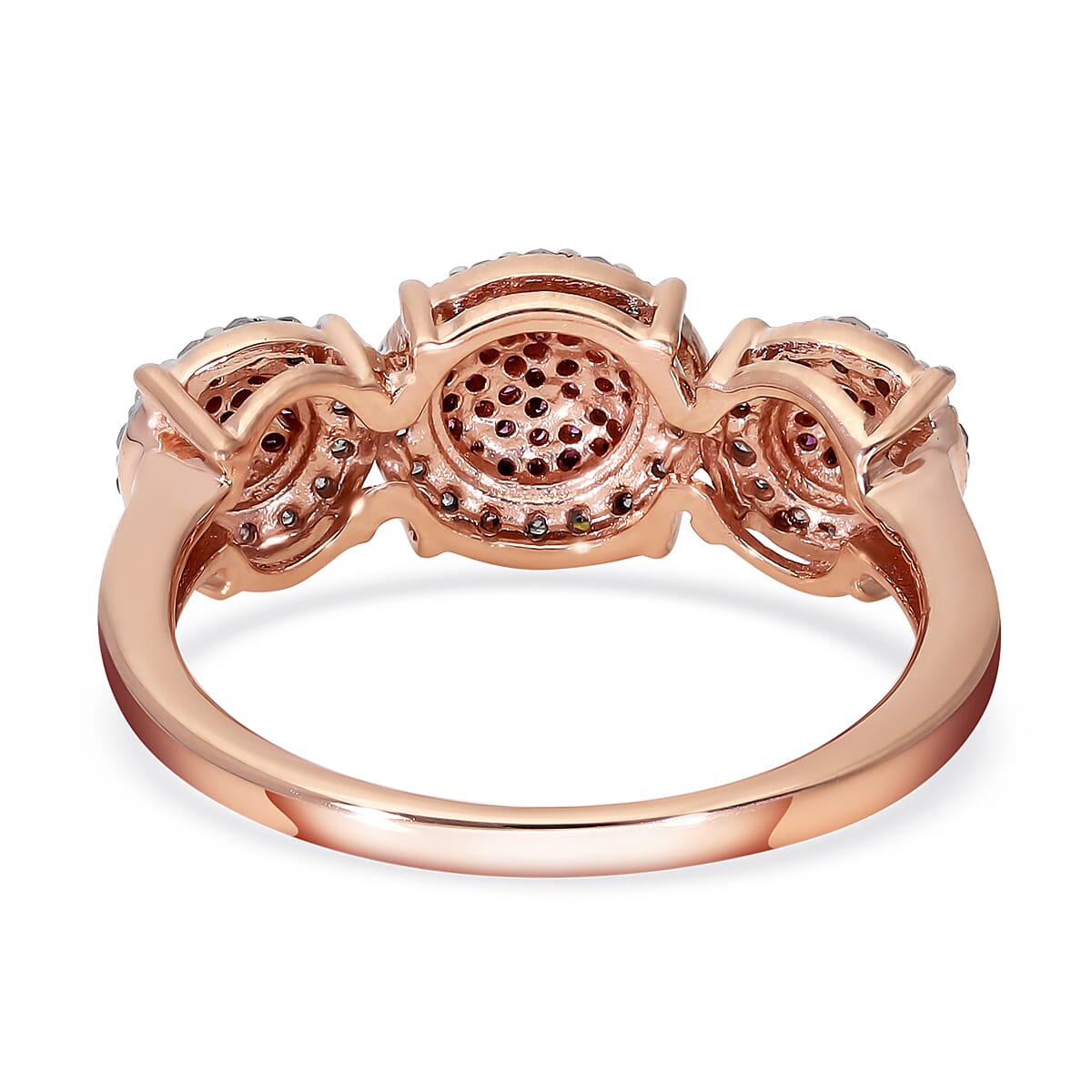 9K Rose Gold Purple and White Diamond Ring 0.50 Ct.
