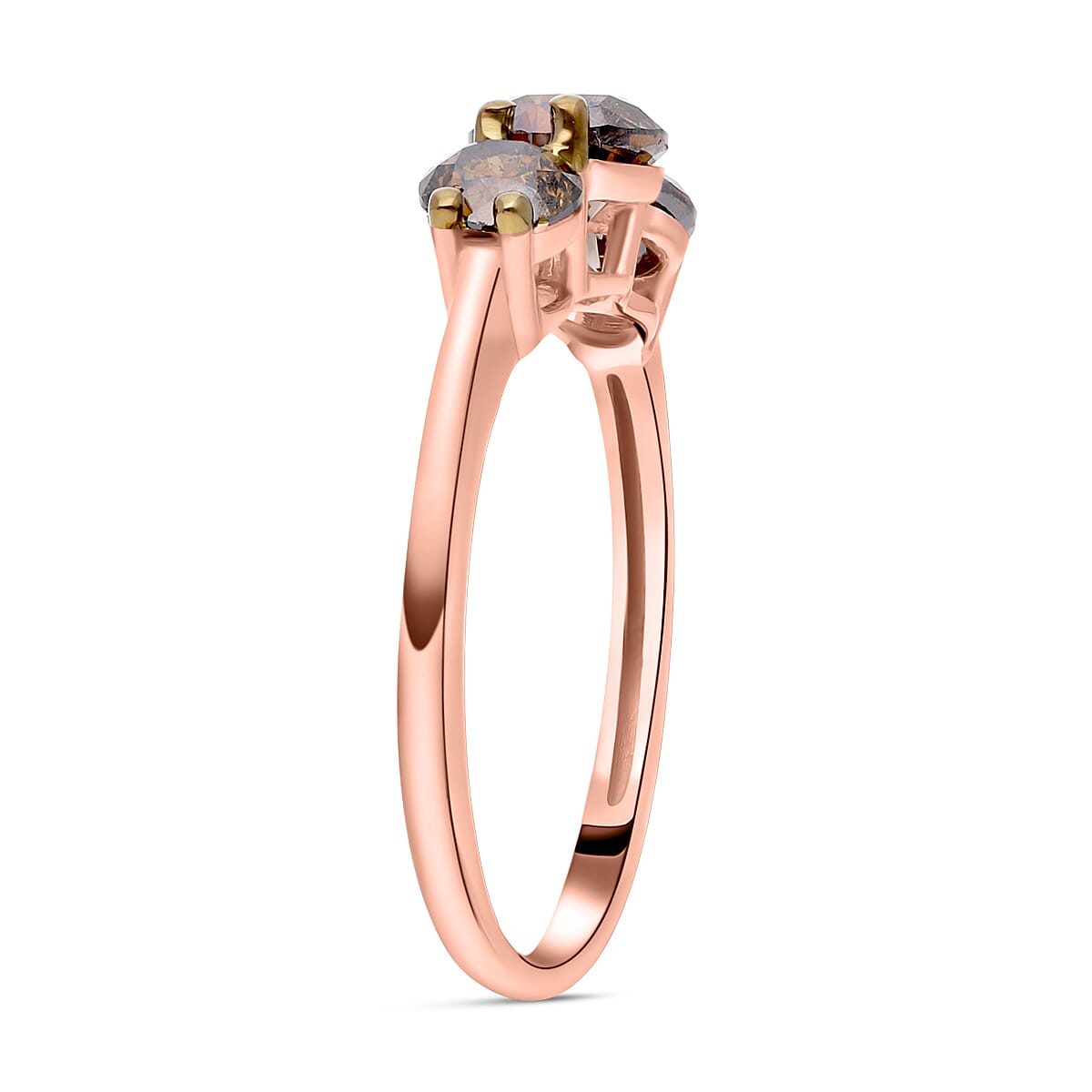 14K Rose Gold  I1-I2   Champagne Diamond  I1-I2 Ring 2.12 ct,  Gold Wt. 2.54 Gms  1.970  Ct.