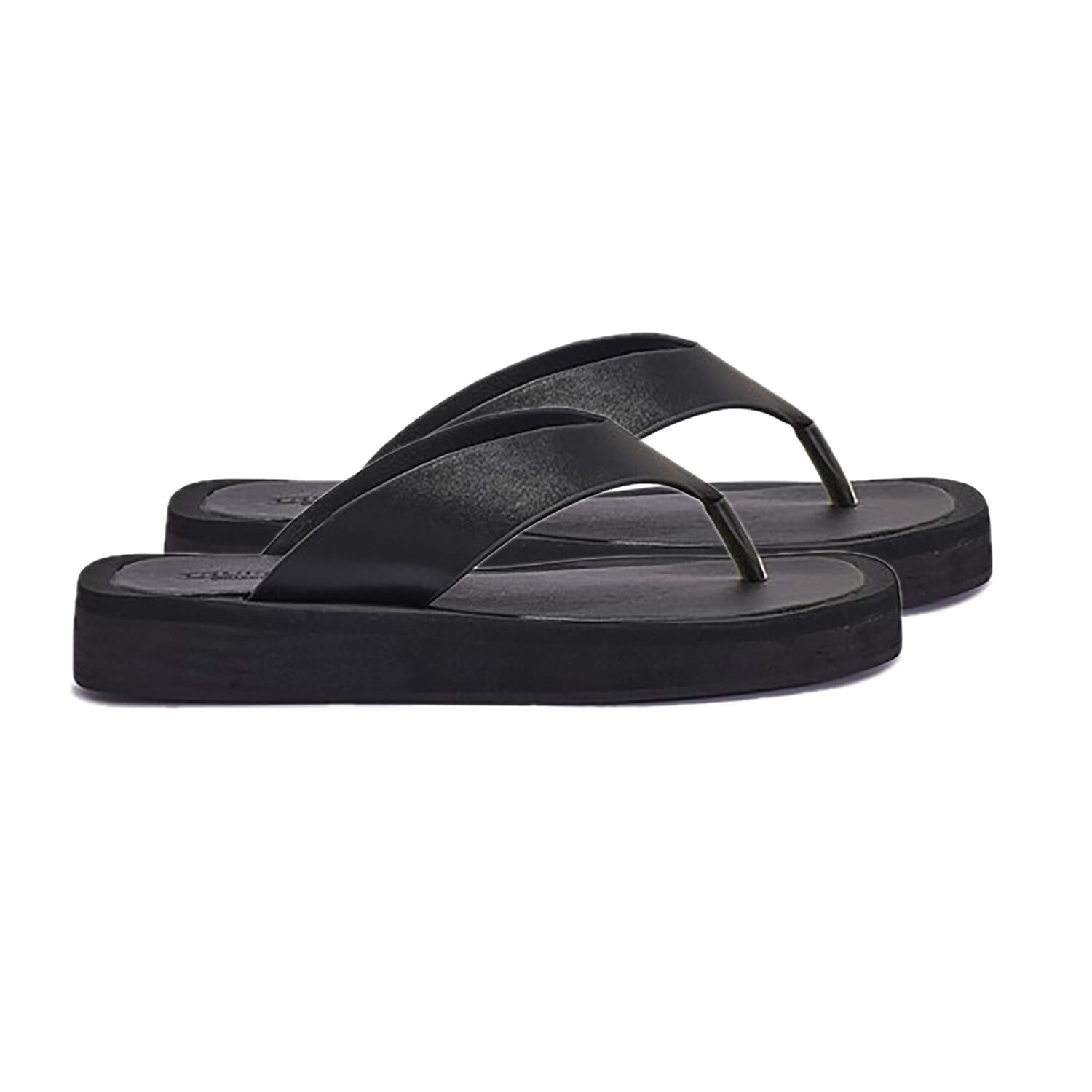 Womens Open-Toe Slip-on Sandals (Size-3) - Black