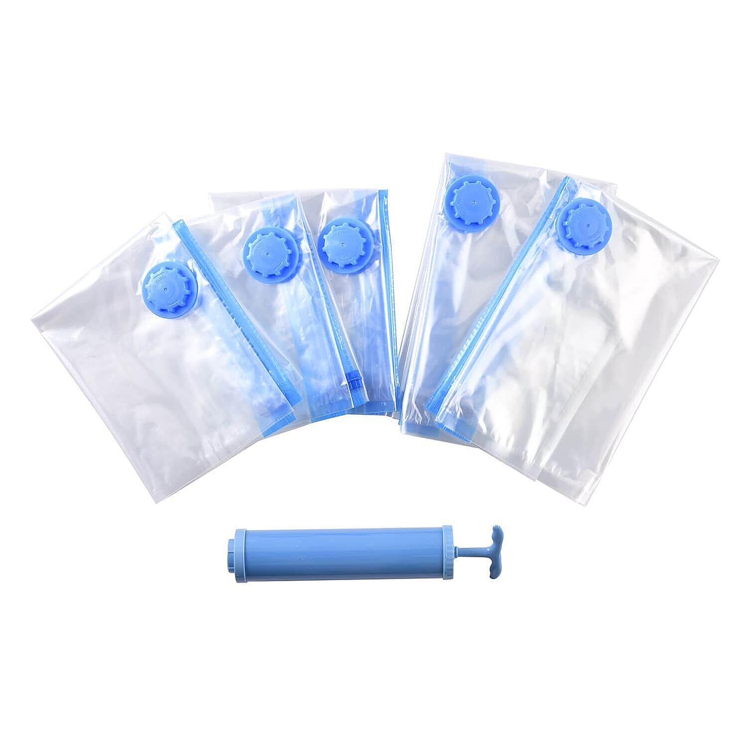 5 Piece Vacuum Compression Storage Bags (Size 27x19 & 19x15 inch) with Hand Pump