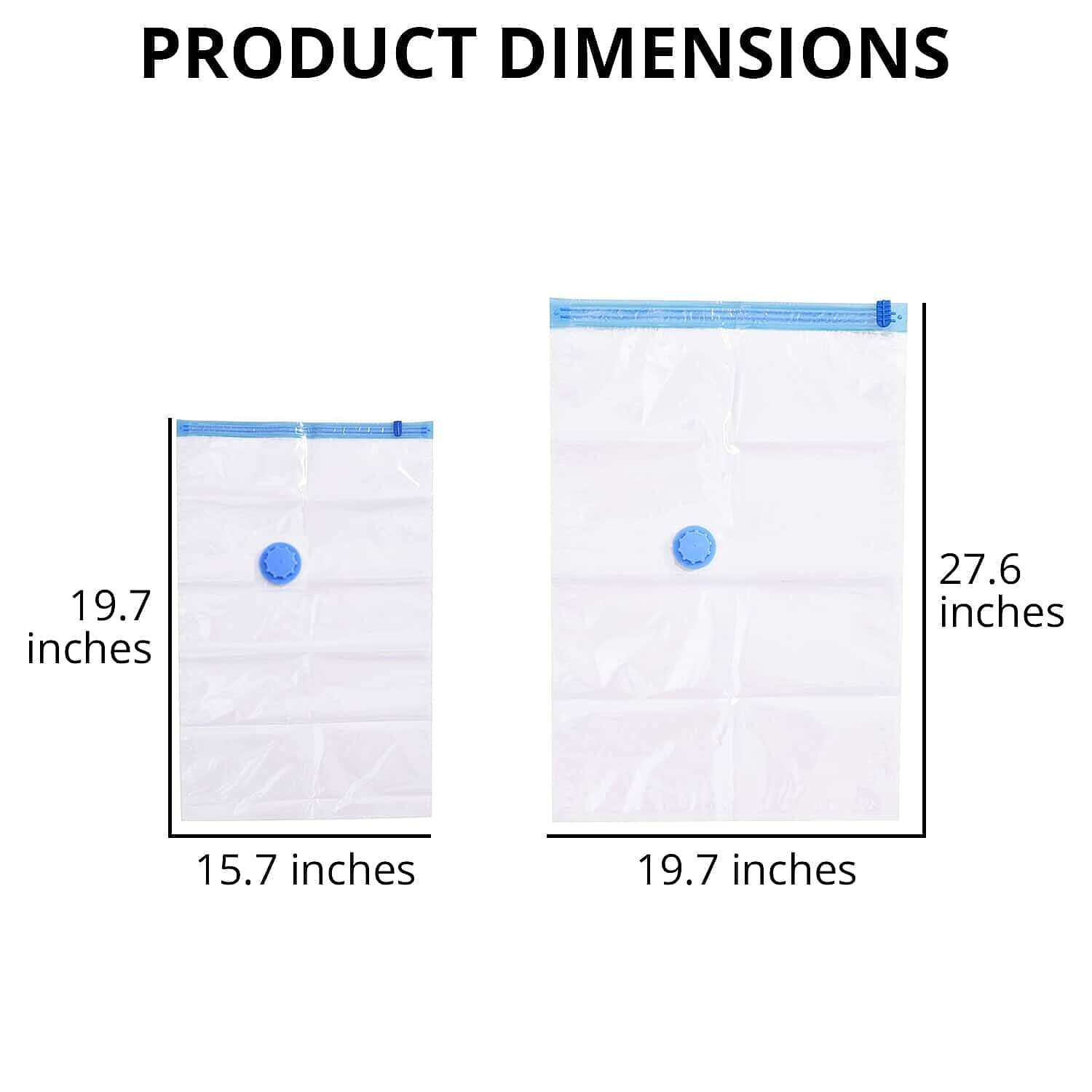 5 Piece Vacuum Compression Storage Bags (Size 27x19 & 19x15 inch) with Hand Pump