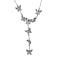 Diamond Butterfly Lariat Necklace (Size - 18 with 2 inch Extender) in Platinum Overlay Sterling Silver 1.00 Ct, Silver Wt. 8.08 Gms