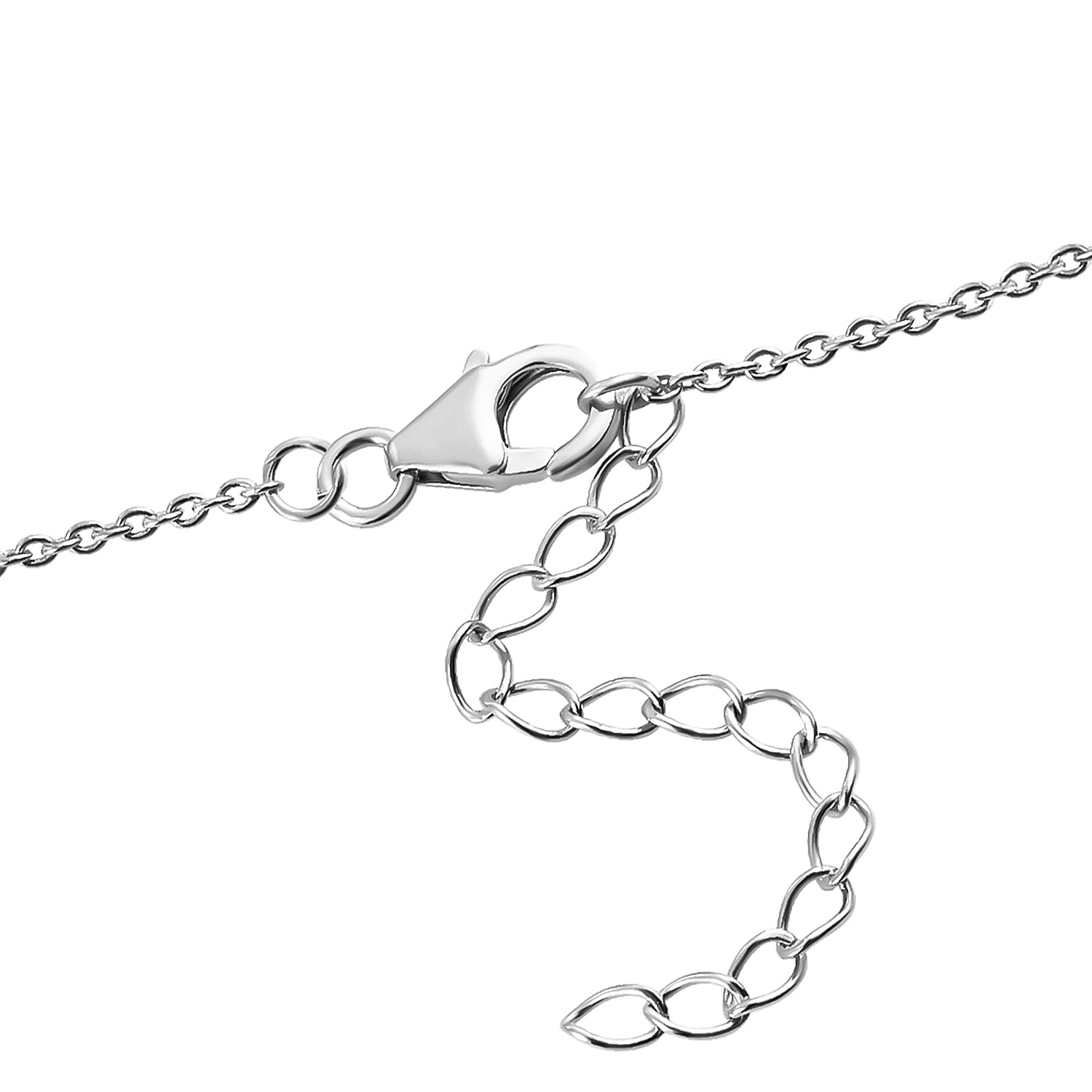 Diamond Butterfly Lariat Necklace (Size - 18 with 2 inch Extender) in Platinum Overlay Sterling Silver 1.00 Ct, Silver Wt. 8.08 Gms