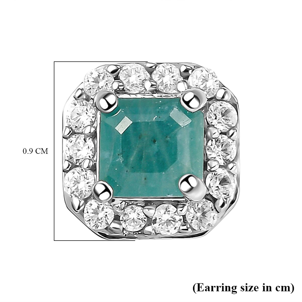 Grandidierite (Asscher Cut) and Natural Cambodian Zircon Stud Earrings (With Push Back) in Platinum Overlay Sterling Silver 1.75 Ct.