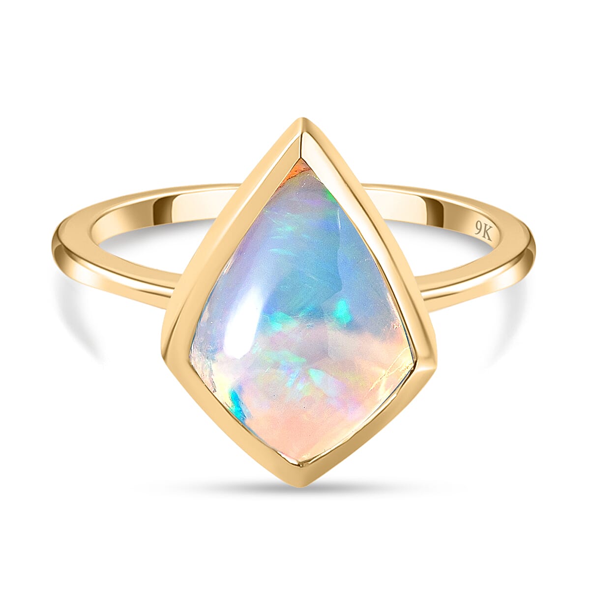 9K Yellow Gold Ethiopian Welo Opal Ring 1.85 Ct.