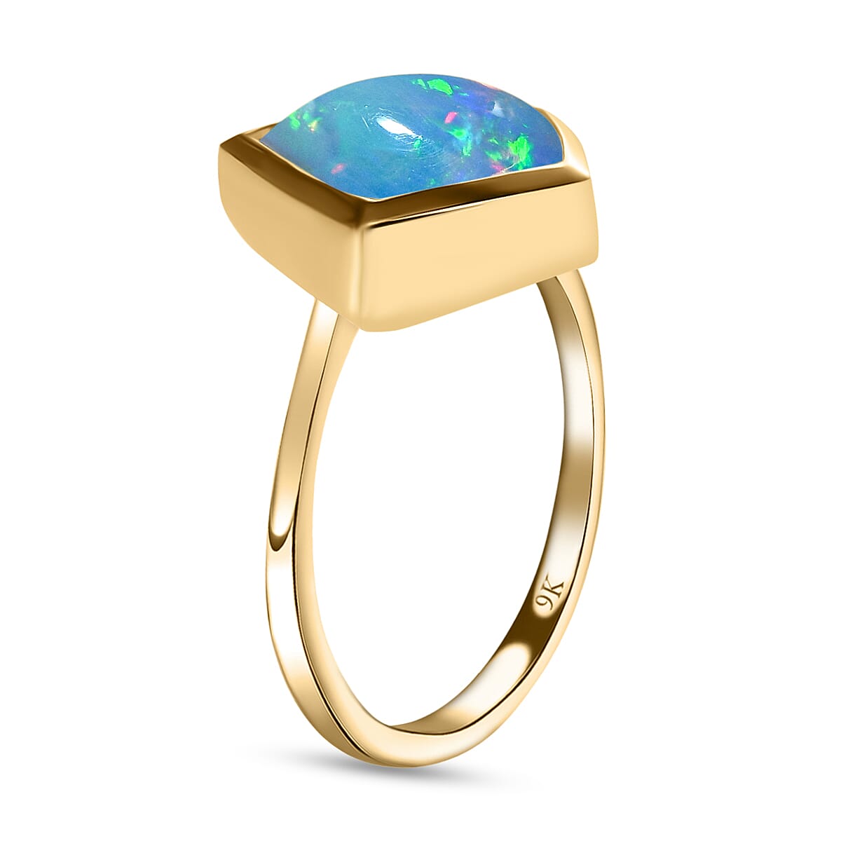9K Yellow Gold Ethiopian Welo Opal Ring 1.85 Ct.