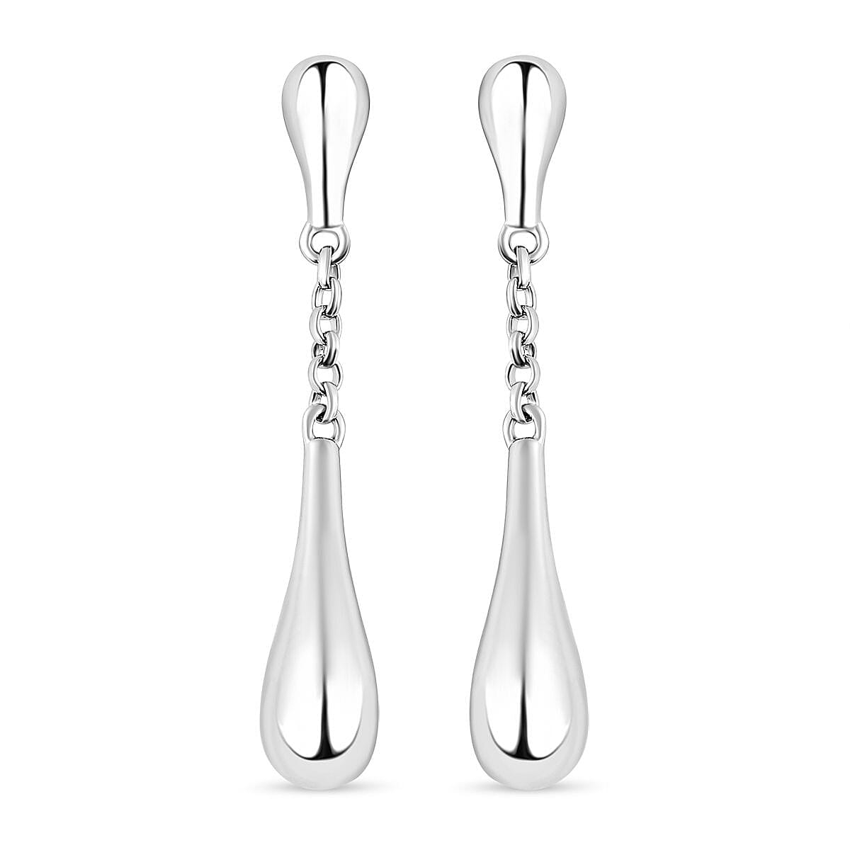 LucyQ Drip Collection - Rhodium Overlay Sterling Silver Dangling Earrings (With Push Back)