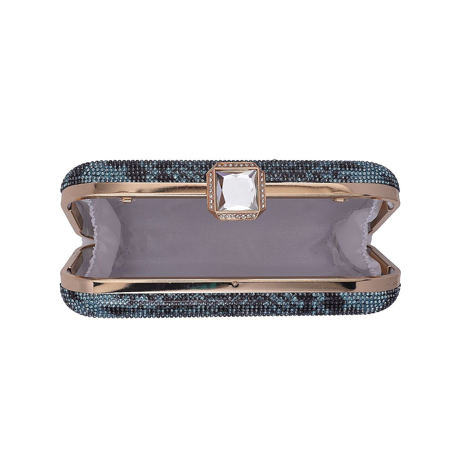 Iron Snake Clutch (Size 20x4x12 cm) - Blue & Black