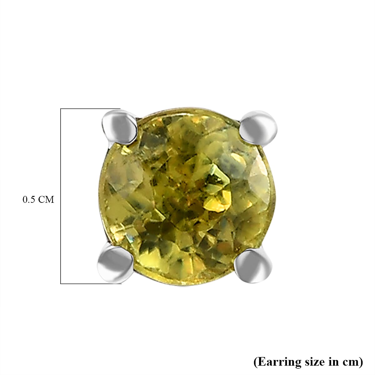 RHAPSODY 950 Platinum AAAA Sava Sphene Stud Earrings (with Screw Back) 1.00 Ct