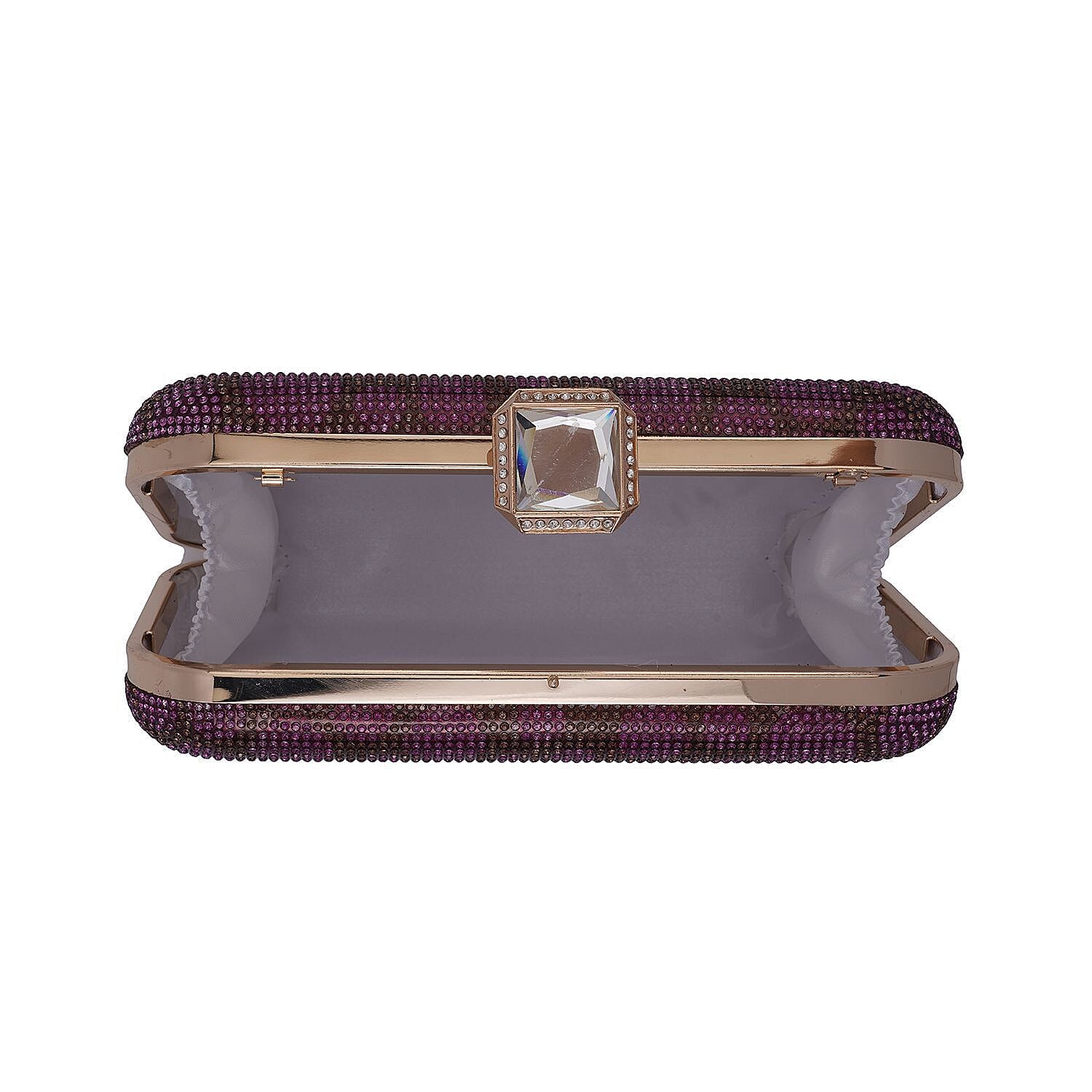 Iron Solid Clutch (Size 20x4x12 cm) - Coffee & Purple