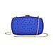 Crystal Decorative Clutch Bag with Long Chain Strap (Size 18x11x3 cm) - Dark Blue