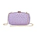 Crystal Decorative Clutch Bag with Long Chain Strap (Size 19x11x4 cm)  - Lilac