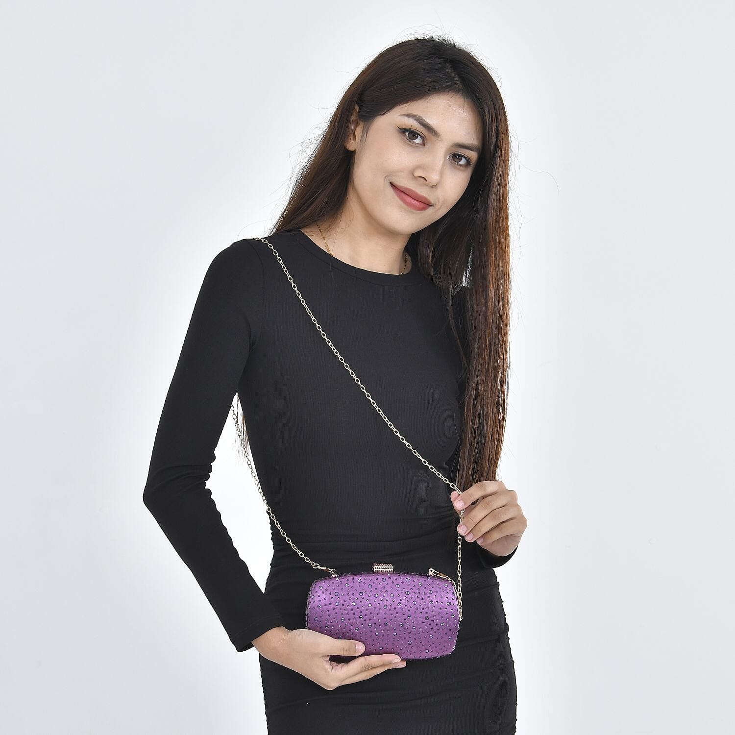 Purple clutch bag river island discount