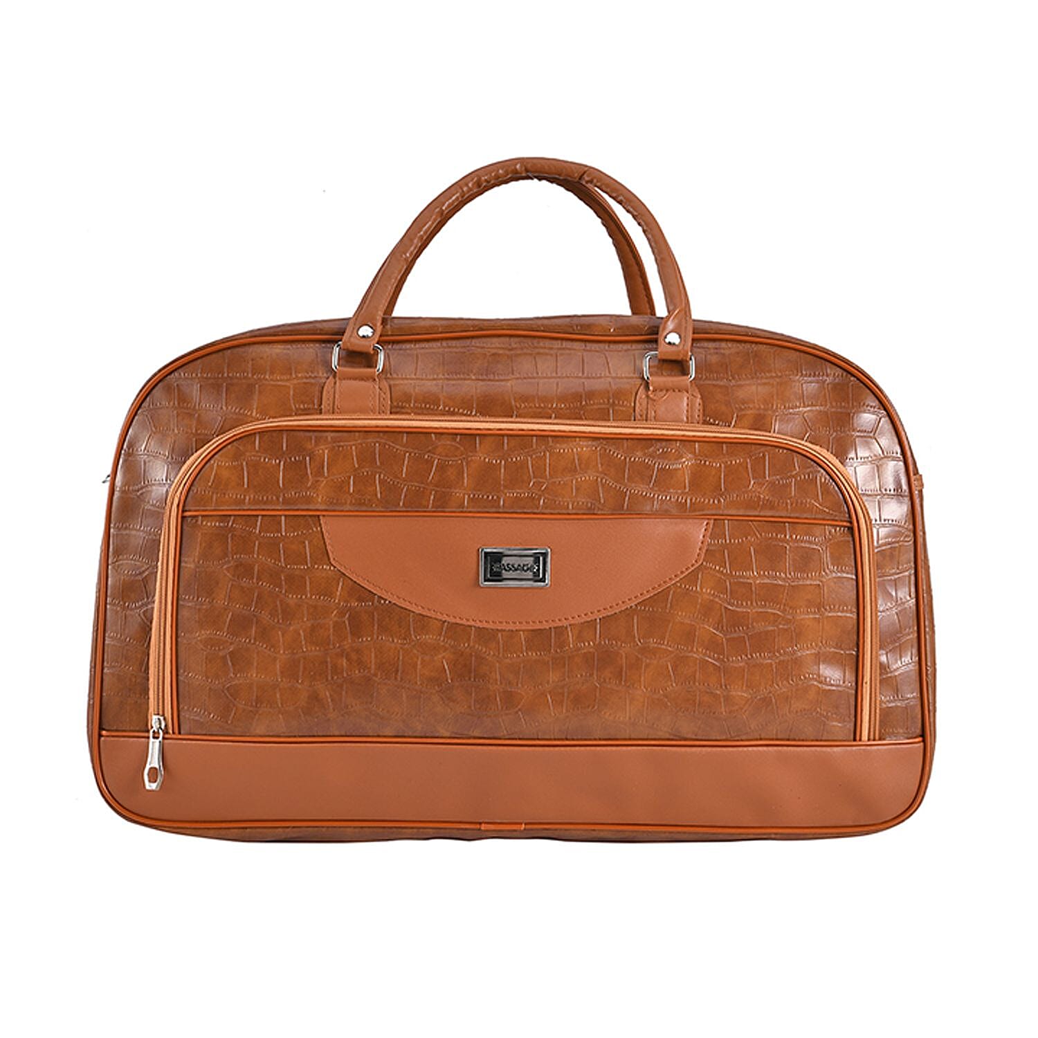 Passage PU Croc Pattern Travel Bag (Size 55x21x34 cm) - Tan - Brown