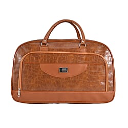 Passage PU Crocodile Travel Bag - Black & Brown
