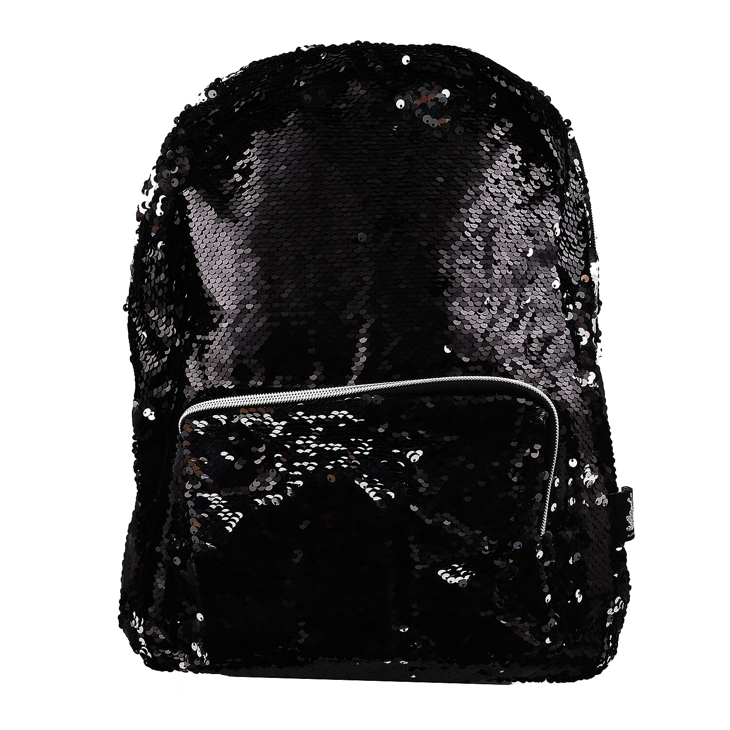MAMALU Sequin Backpack with Zipper Closure (Size 30x38x9 cm) - Black
