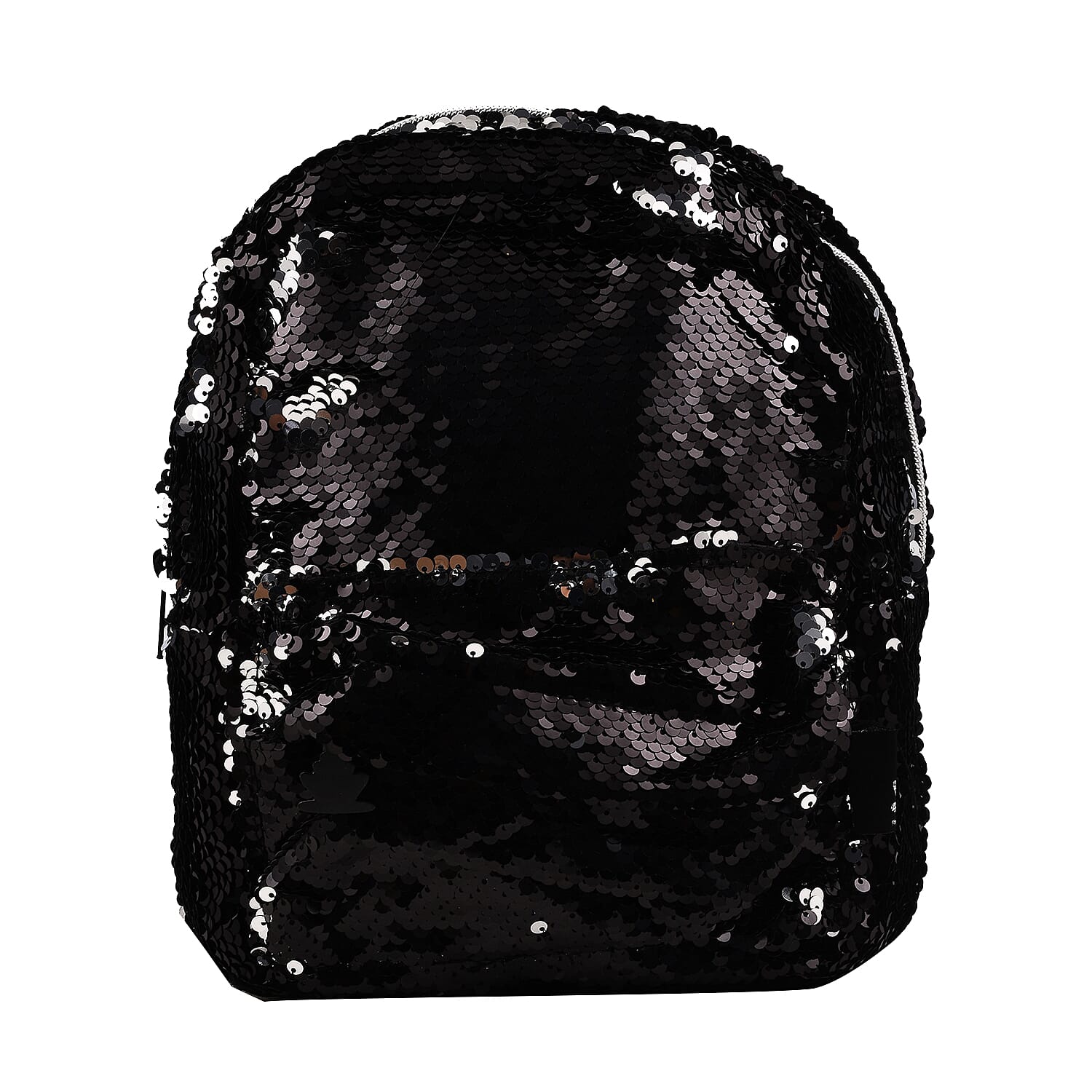 MAMALU Sequin Backpack with Zipper Closure (Size 23x22x8 cm) - Black