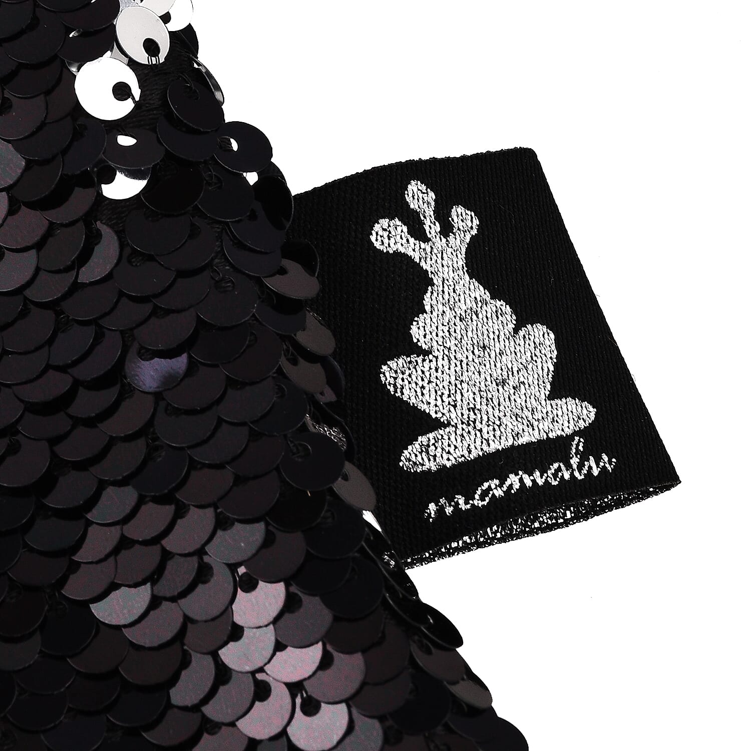 MAMALU Sequin Cosmetic Case with Zipper Closure - Black