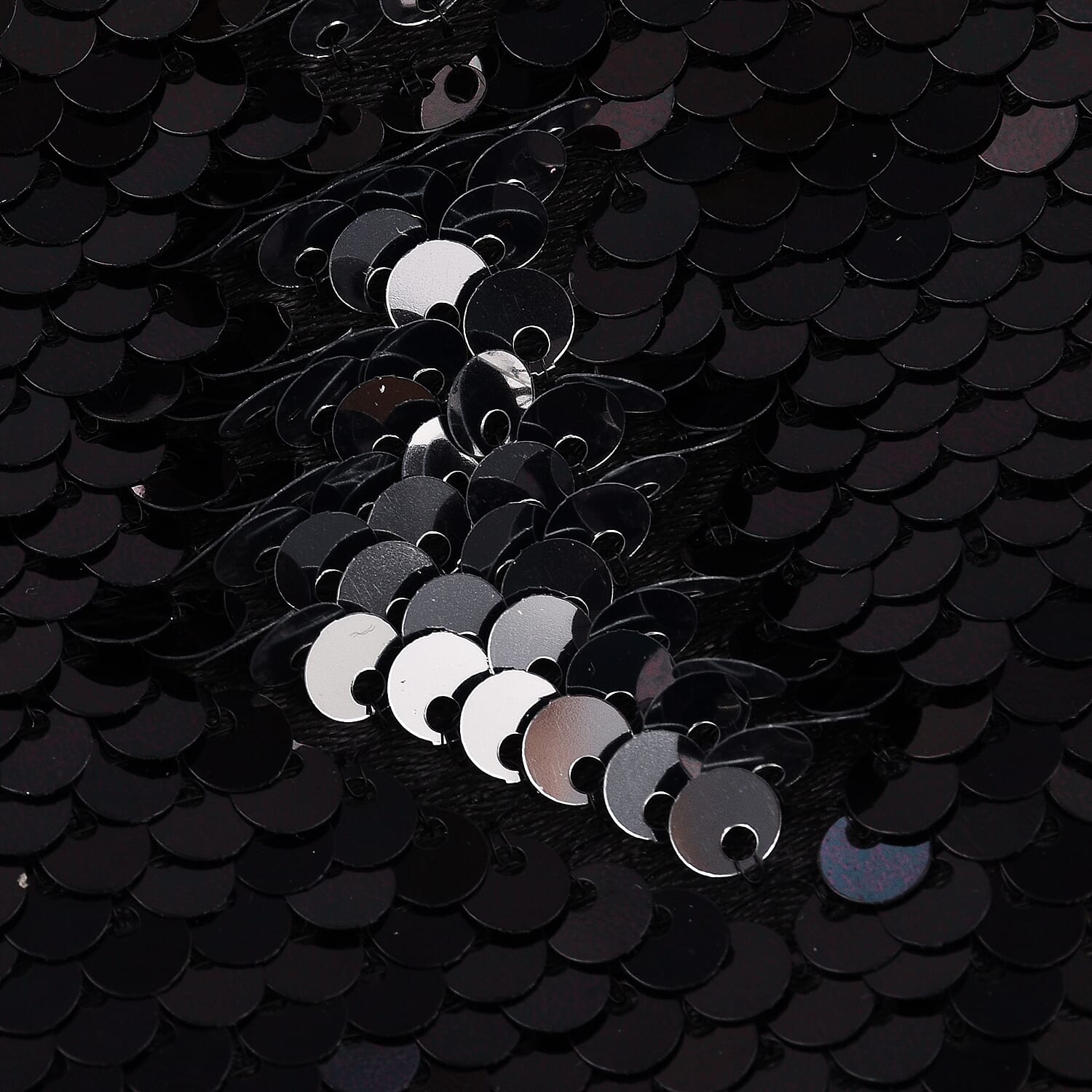 MAMALU Sequin Cosmetic Case with Zipper Closure - Black