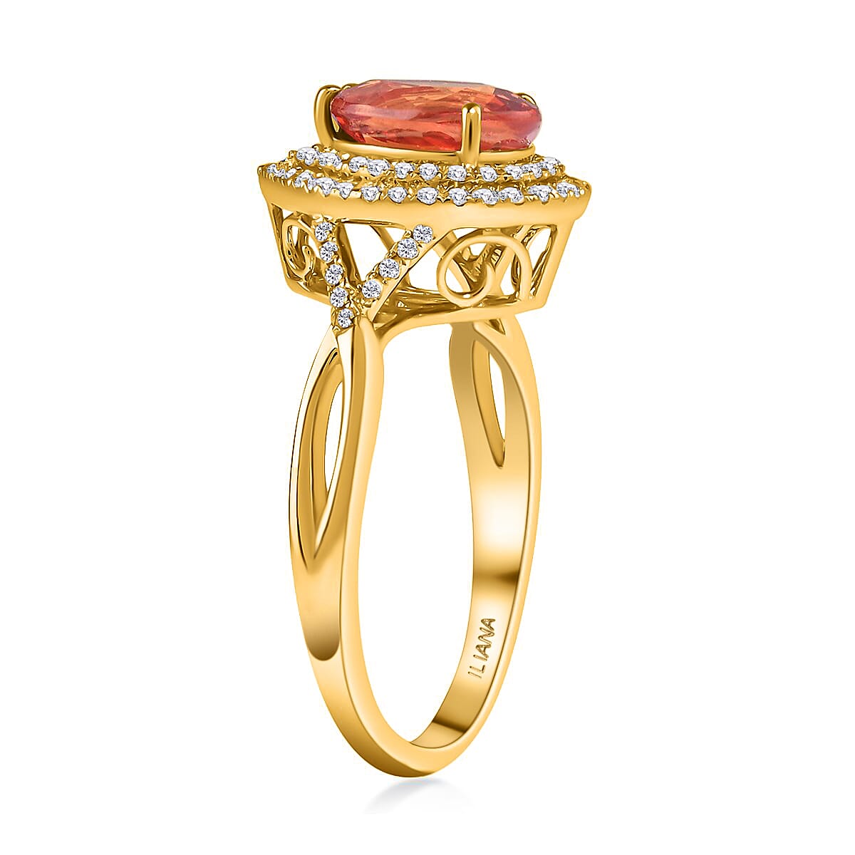 Certified and Appraised ILIANA 18K White Gold AAA Songea Sapphire and Diamond SI Ring 2.40 Ct