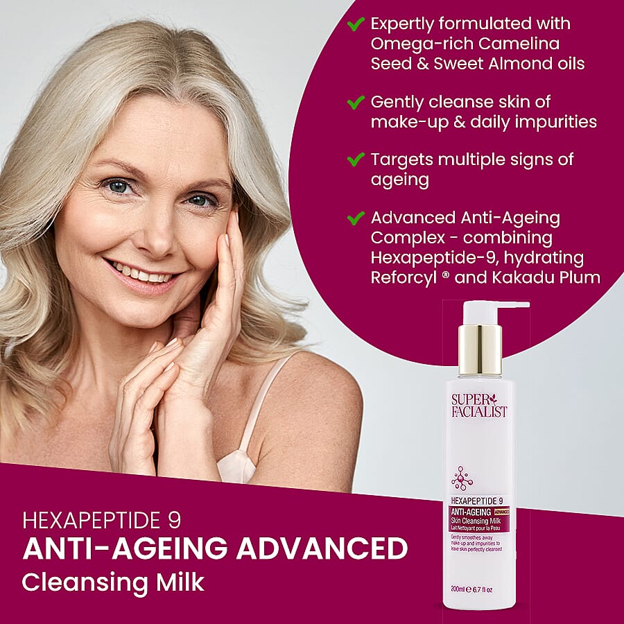 Super Facialist Hex-9 200ml Cleansing Milk Advanced Anti-Ageing