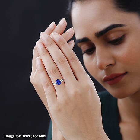 RHAPSODY 950 Platinum AAAA Tanzanite and Diamond (VS- E-F) Ring 4.80 Ct, Platinum Wt. 8.19 Gms