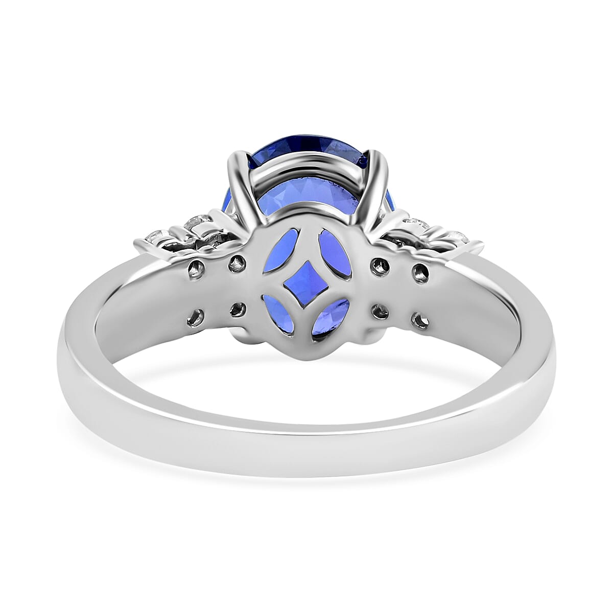RHAPSODY 950 Platinum AAAA Tanzanite and Diamond (VS- E-F) Ring 4.80 Ct, Platinum Wt. 8.19 Gms