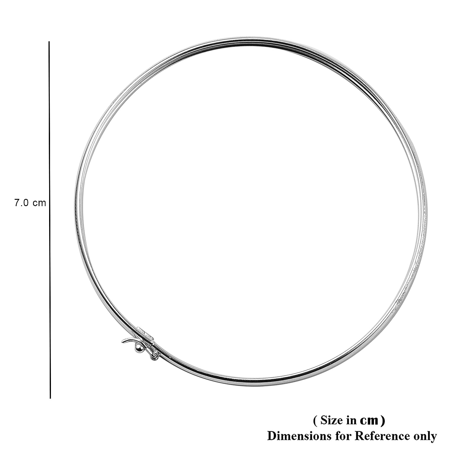 Sterling Silver Bangle (Size 8 With Clasp)