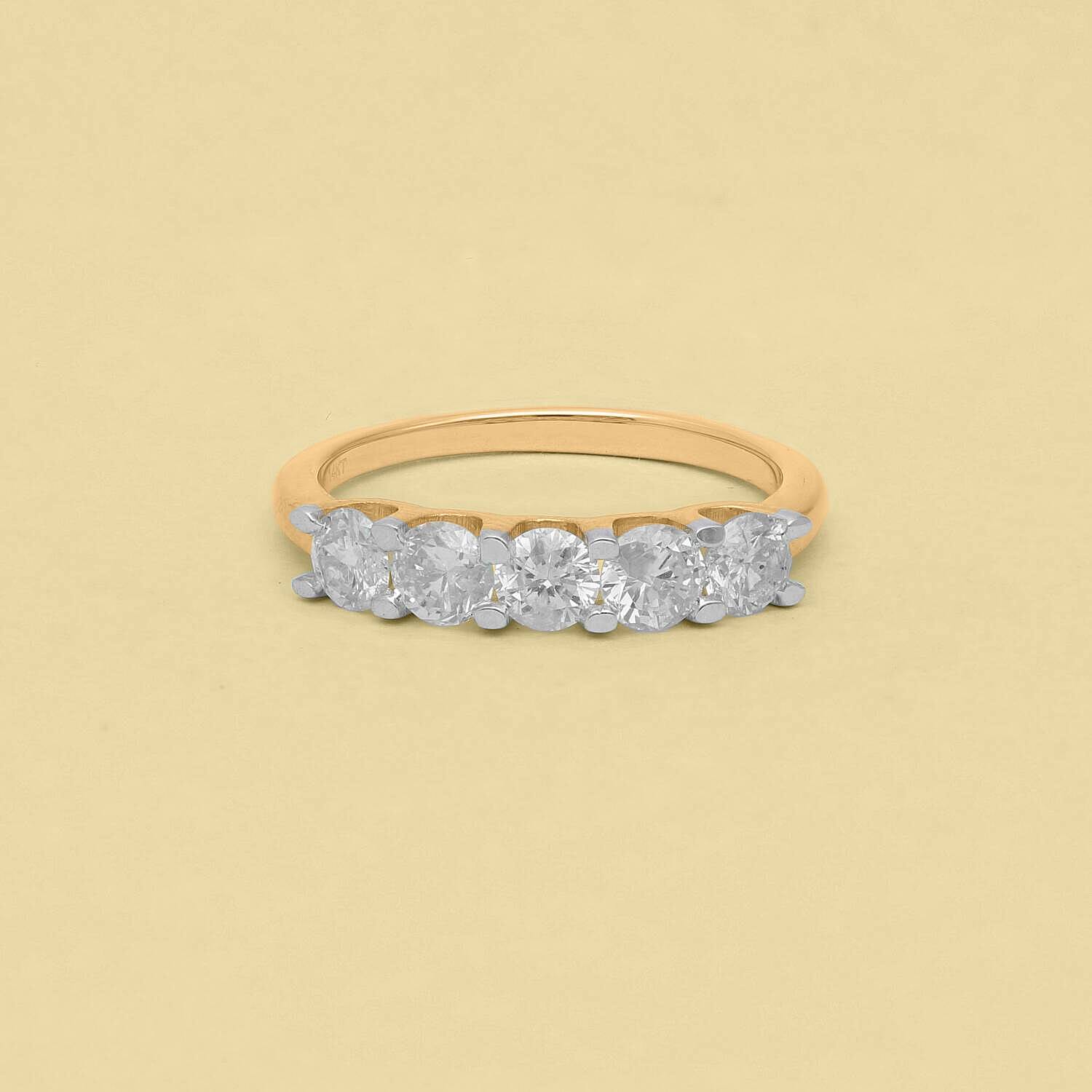 New York Close Out Deal- 14K Yellow Gold SGL Certified Diamond (I1-I2-G-H) Ring 1.00 Ct.