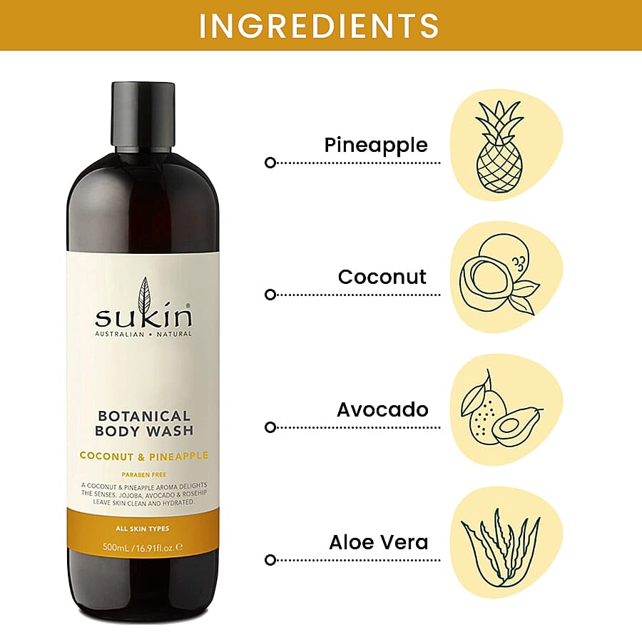 Sukin-Pineapple & Coconut Body Wash - 500ml
