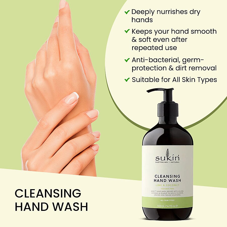 Sukin-Cleansing Hand Wash Lime & Coconut Handwash - 500ml