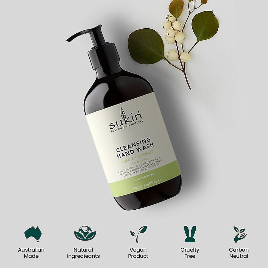 Sukin-Cleansing Hand Wash Lime & Coconut Handwash - 500ml